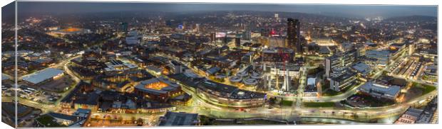 Sheffield City At Night Canvas Print by Apollo Aerial Photography