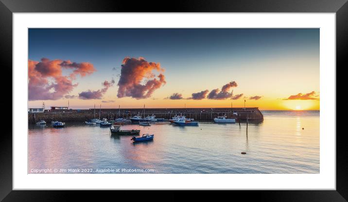 Harbour Sunrise, Minehead Framed Mounted Print by Jim Monk