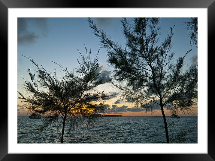 sunset on male' Framed Mounted Print by Hassan Najmy