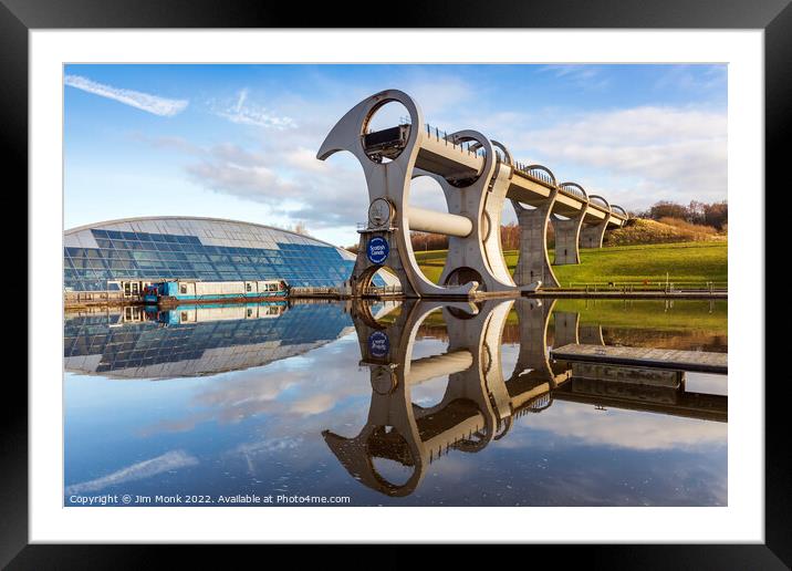 The Falkirk Wheel Framed Mounted Print by Jim Monk