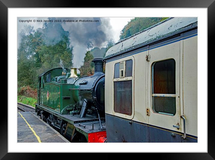 Steam Engine and Carriage Norchard Forest of Dean  Framed Mounted Print by Nick Jenkins