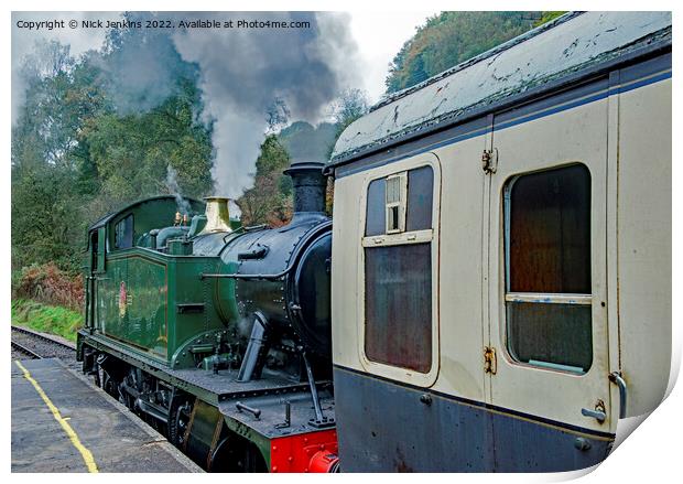 Steam Engine and Carriage Norchard Forest of Dean  Print by Nick Jenkins
