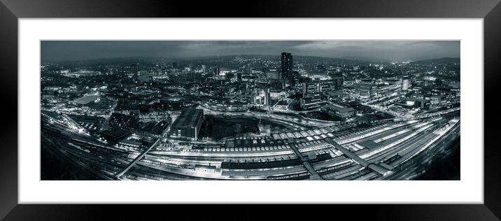 Sheffield Night Framed Mounted Print by Apollo Aerial Photography