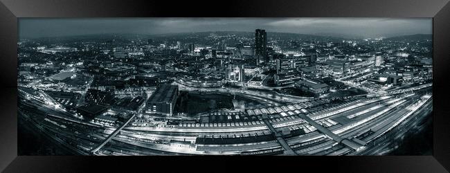 Sheffield Night Framed Print by Apollo Aerial Photography
