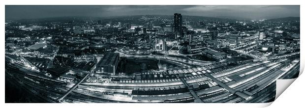 Sheffield Night Print by Apollo Aerial Photography