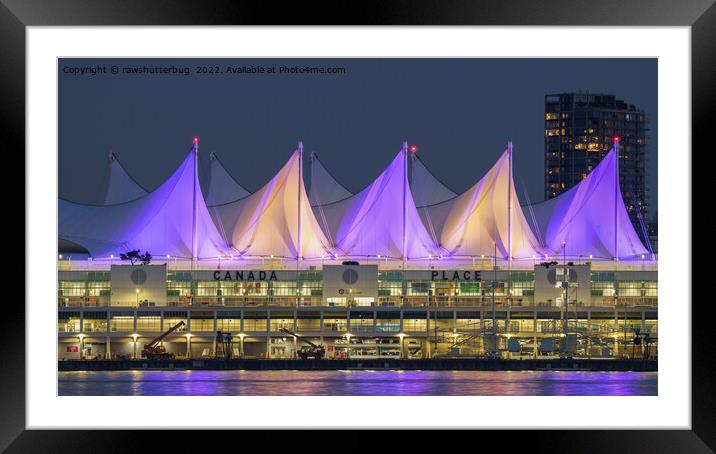 Canada Place At Night Framed Mounted Print by rawshutterbug 