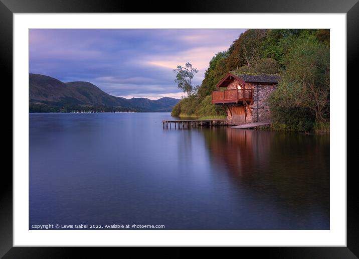 Duke Of Portland Boathouse at Ullswater, Lake District Framed Mounted Print by Lewis Gabell