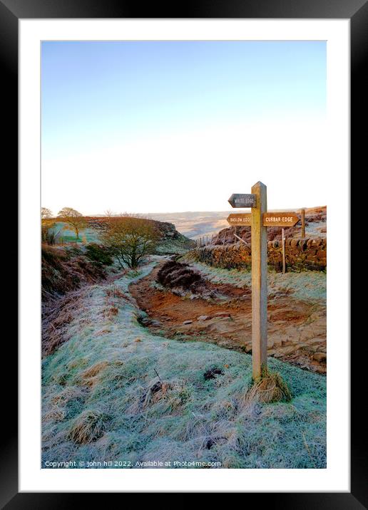Curbar Gap, on the edge, Derbyshire Framed Mounted Print by john hill