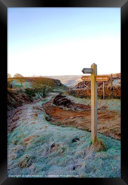 Curbar Gap, on the edge, Derbyshire Framed Print by john hill