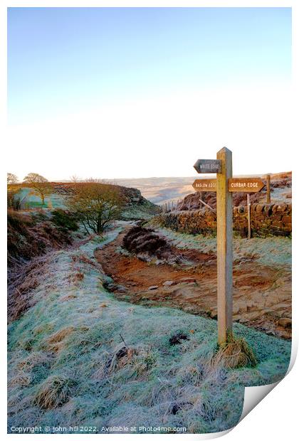 Curbar Gap, on the edge, Derbyshire Print by john hill