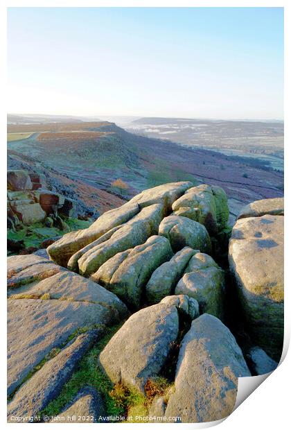 Curbar Edge and Baslow Edge, Derbyshire Print by john hill