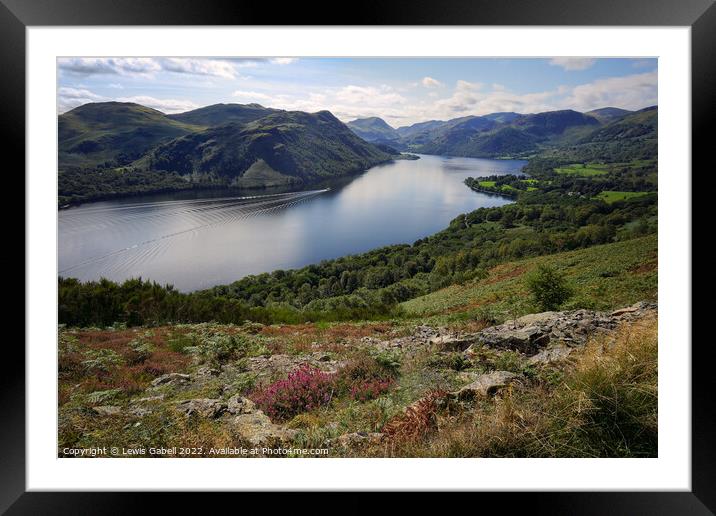 Scenic Ullswater in the Lake District, Cumbria Framed Mounted Print by Lewis Gabell