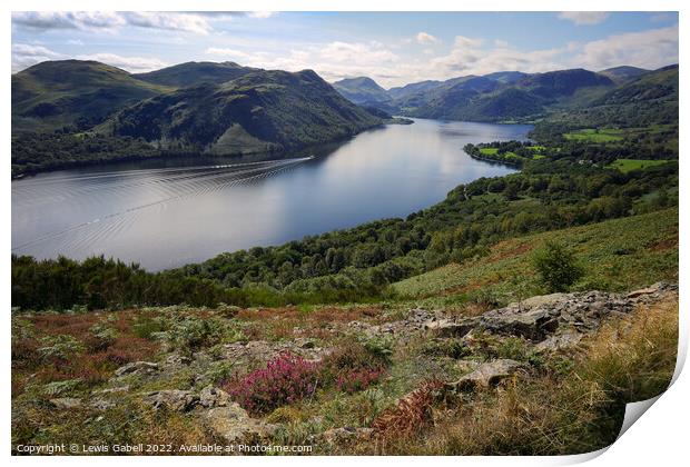 Scenic Ullswater in the Lake District, Cumbria Print by Lewis Gabell