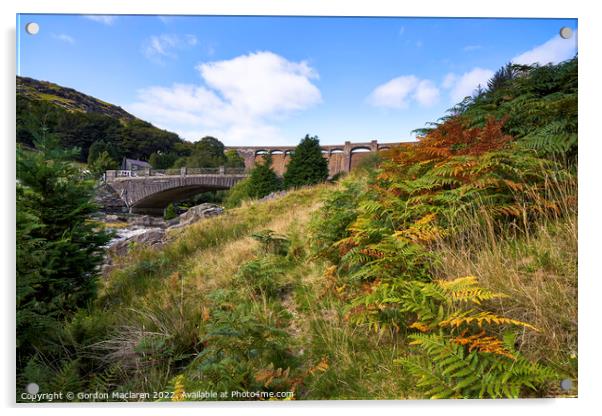 The Claerwen Reservoir Dam In Powys Acrylic by Gordon Maclaren