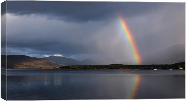 Rainbow on Loch Shiel Canvas Print by Dan Ward