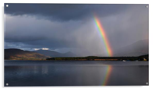 Rainbow on Loch Shiel Acrylic by Dan Ward