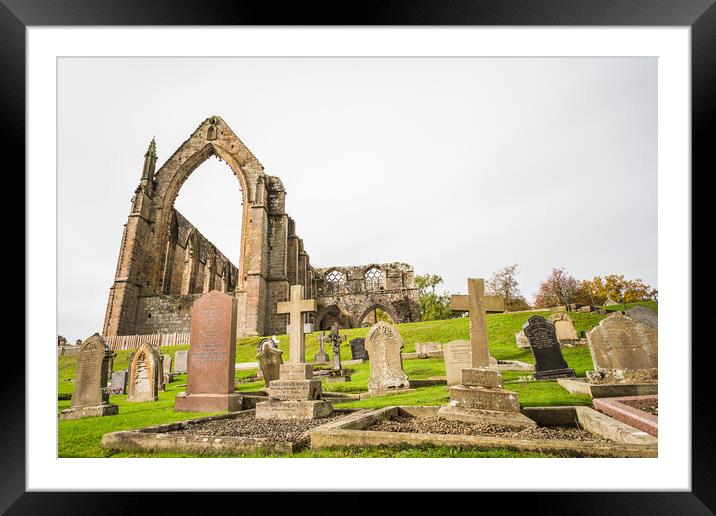 Graves in front of Bolton Abbey Framed Mounted Print by Jason Wells