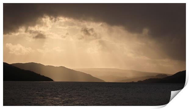Golden light on Loch Sunart Print by Dan Ward