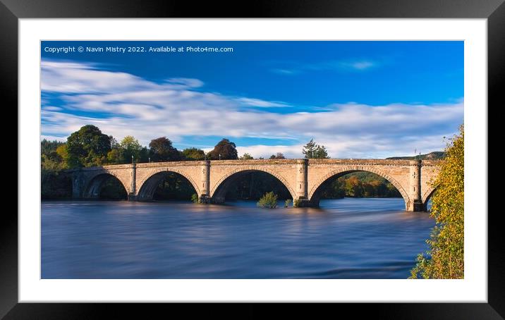 Dunkeld Bridge and the River Tay Framed Mounted Print by Navin Mistry