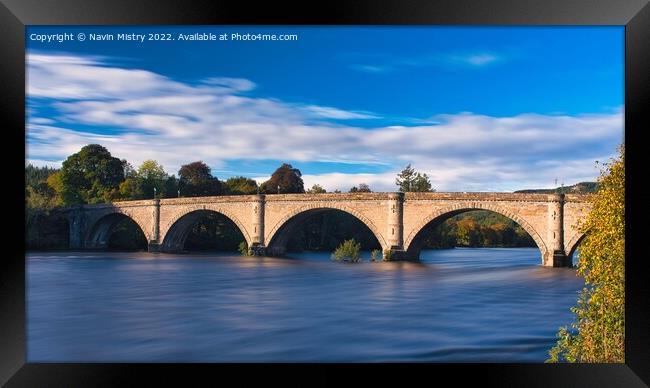 Dunkeld Bridge and the River Tay Framed Print by Navin Mistry