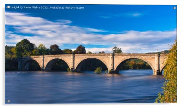 Dunkeld Bridge and the River Tay Acrylic by Navin Mistry
