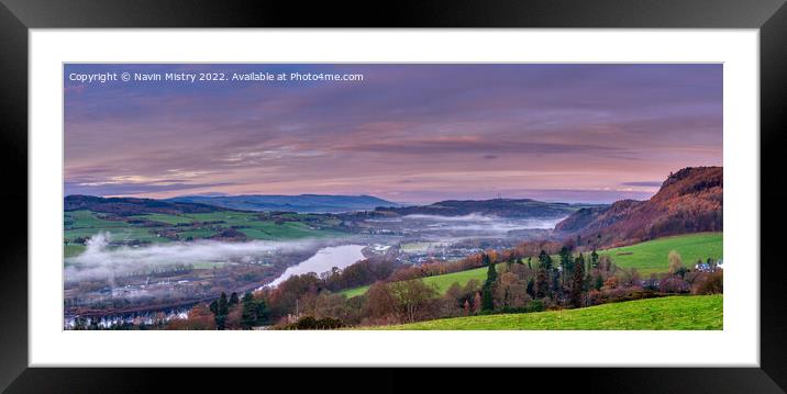 A panoramic view of Kinnoull Hill and River Tay  Framed Mounted Print by Navin Mistry
