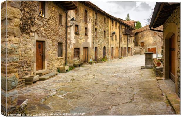 Houses of the XVI and XVII centuries of Rupit - Orton glow editi Canvas Print by Jordi Carrio