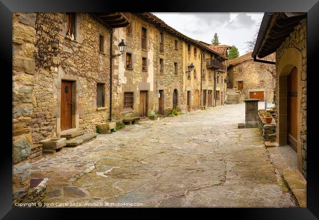 Houses of the XVI and XVII centuries of Rupit - Orton glow editi Framed Print by Jordi Carrio