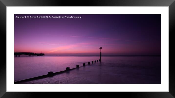 Radiant Sunrise over Boscombe Beach Framed Mounted Print by Derek Daniel