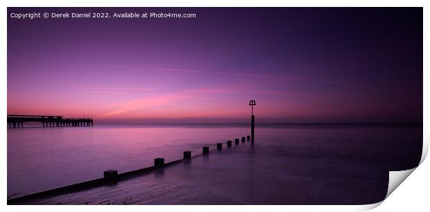 Radiant Sunrise over Boscombe Beach Print by Derek Daniel