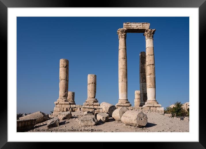 Temple of Hercules in Amman, Jordan Framed Mounted Print by Dietmar Rauscher