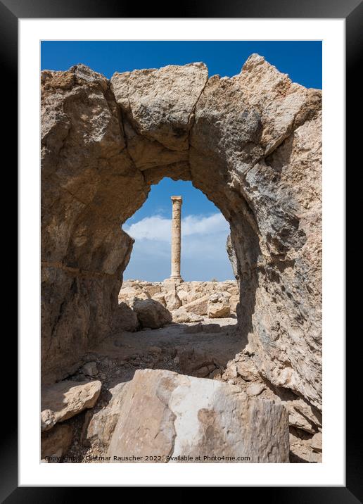Machaerus Castle Ruins in Jordan Framed Mounted Print by Dietmar Rauscher