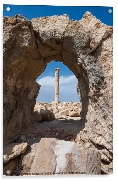 Machaerus Castle Ruins in Jordan Acrylic by Dietmar Rauscher