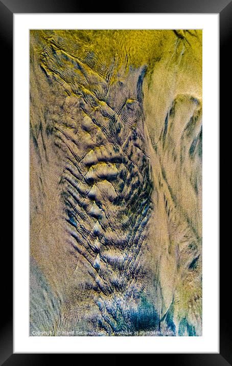 Face mask on abstract tideway in yellow Framed Mounted Print by Hanif Setiawan