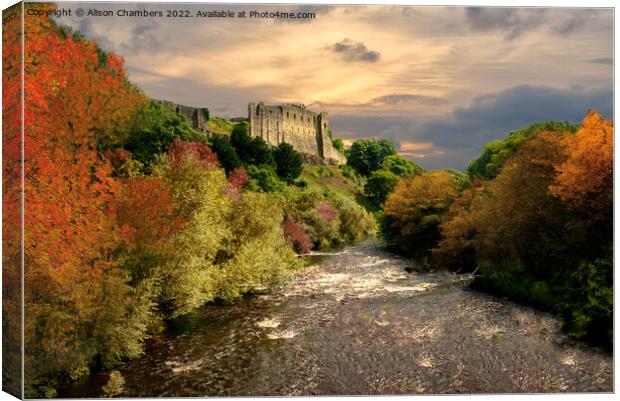 Richmond Castle in the Autumn  Canvas Print by Alison Chambers