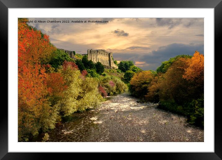 Richmond Castle in the Autumn  Framed Mounted Print by Alison Chambers