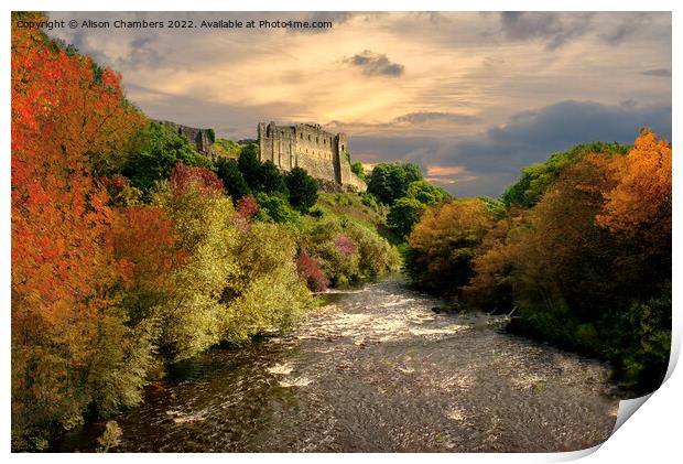 Richmond Castle in the Autumn  Print by Alison Chambers