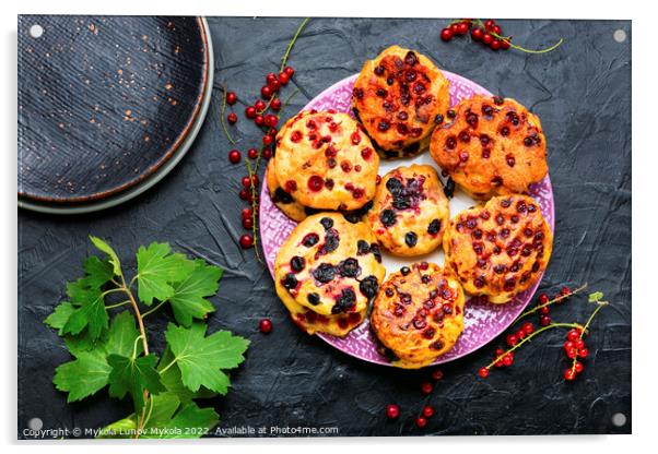 Homemade cookies with currants. Acrylic by Mykola Lunov Mykola