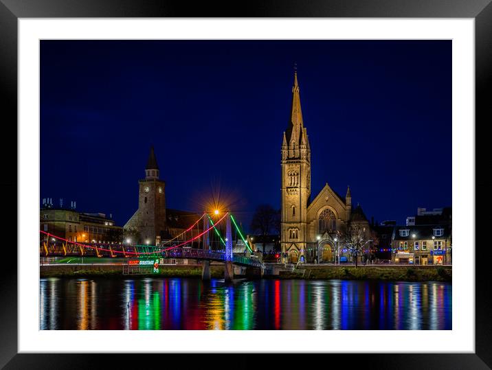 Inverness at Christmas Framed Mounted Print by John Frid