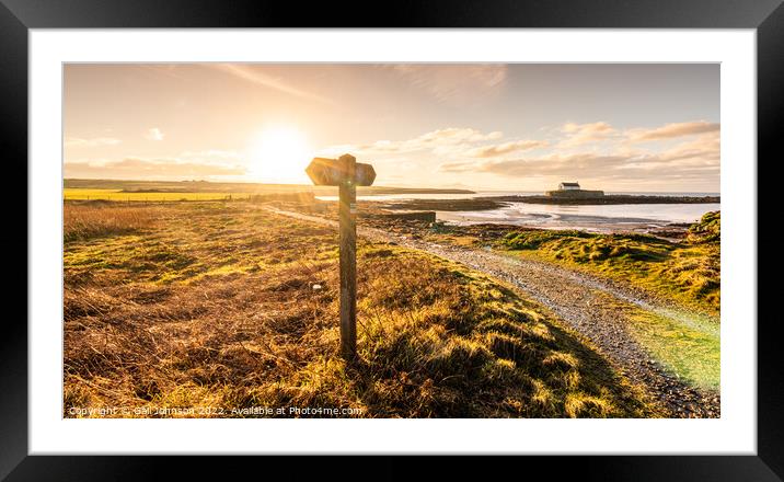 Church on a tidal island Anglesey North Wales  Framed Mounted Print by Gail Johnson