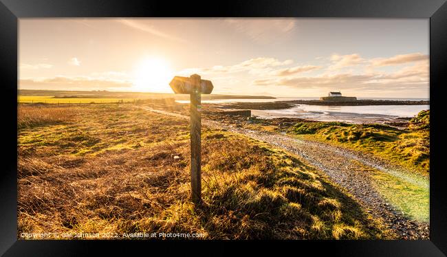 Church on a tidal island Anglesey North Wales  Framed Print by Gail Johnson