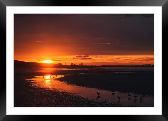 Saltburn by the Sea Sunset Framed Mounted Print by Dan Ward