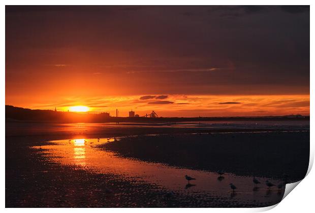 Saltburn by the Sea Sunset Print by Dan Ward