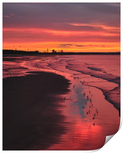 Sunset over Saltburn by the Sea Print by Dan Ward