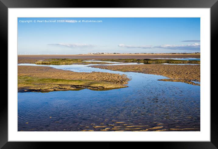 Across Sands in Dee Estuary to Wirral Peninsula Framed Mounted Print by Pearl Bucknall