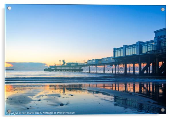 Sandown Pier Sunrise, Isle of Wight Acrylic by Jim Monk