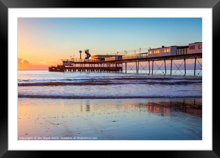 Sunrise at Sandown Pier  Framed Mounted Print by Jim Monk