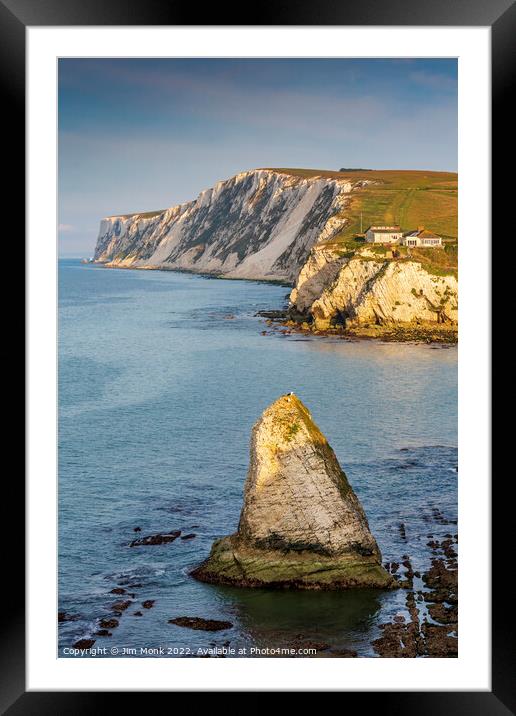 Stag Rock, Freshwater Bay Framed Mounted Print by Jim Monk
