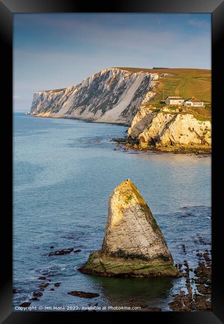 Stag Rock, Freshwater Bay Framed Print by Jim Monk