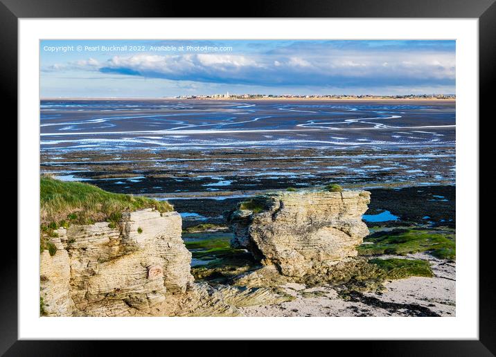 Little Hilbre Island to Wirral Peninsula Across De Framed Mounted Print by Pearl Bucknall